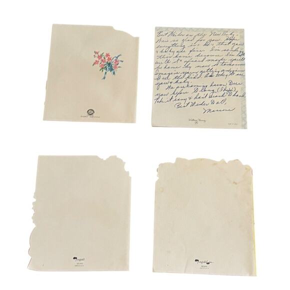 Baby Newborn Cards (4) Welcome Congratulations VTG Used USA Made Birth Announce - Picture 2 of 9